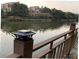 2pc Solar Outdoor Post Cap Lights - Includes Bases for Posts - Bright Light - Slate Black Post V1370-AZ4-05018