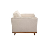 Single Seater Armchair Sofa Modern Lounge Accent Chair in Beige Fabric with Wooden Frame V43-SOF-YOKBG1S