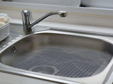 Sink mat - 2 pieces - 30x40cm - Sink insert - Rectangular - Dot design - Sink protection - Black V1188-NK-BOL-92
