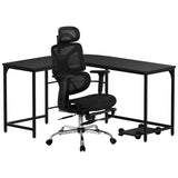Artiss Computer Desk L-Shape Study Desks Ergonomic Office Chair Mesh Chairs MET-DESK-L-003-FZ28-BK