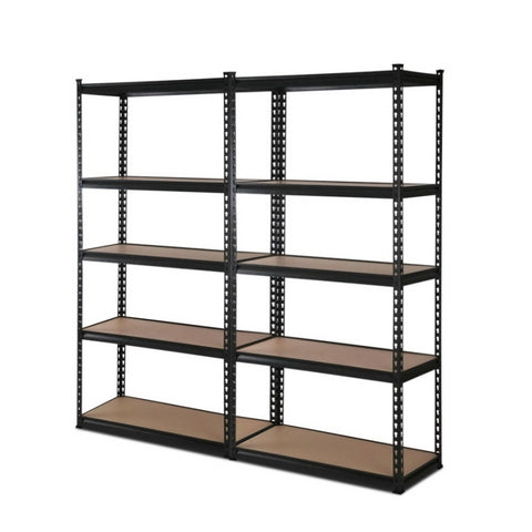 Giantz 2x1.8M Garage Shelving Warehouse Rack Pallet Racking Storage Shelve Black WR-E-9X18-BKX2