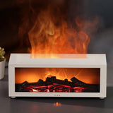 150ml White Humidifier with Fireplace Flames, 7-Color LED, Aromatherapy Diffuser, Remote Control, V1188-MS-325-0195
