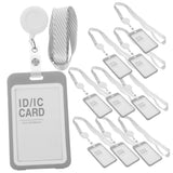 10Sets Transparent Name Badge Sleeve for Security and Staff Card Protection Light Grey V1366-AZ2-W-21141