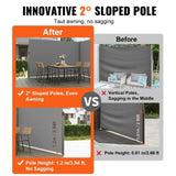 VEVOR Side Awning, 79''x 236'' Outdoor Privacy Screen, 180g Polyester Water-proof V952-KSSCP200X600QPNQGV0
