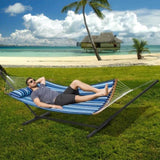 Two Person Hammock with Stand Included, Double Hammock with Curved Spreader Bar and Detachable V952-HFDCLBSTWTXHK0YP9V0