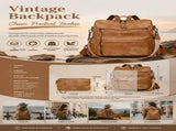 Two-Tone Coffee Textured Women Retro Backpack Multi Functional Large Capacity Bag V1221-XM-LB638-GM49