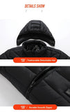 Heated Jacket Smart Heated Hoodie Lightweight Winter Coat Cotton Padded Jacket - Navy - Size M V1102-M-APP-75423-NAVY-MAUMEU48
