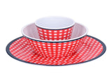 Red Grids Salad Plate Set Imitation Porcelain Fruit Snake Plate for Home Restaurant Hotel V1294-YM0901-3118210178411