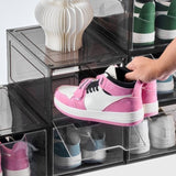 VEVOR Shoe Storage Boxes, 6 Pack Clear Stackable Shoe Boxes Storage Organizers with Magnetic Door, V952-KDDQTMCXXHQKWZQRS001V0