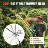 15.7-inch 26CC 2 Cycle Gas Hedge Trimmer, Gas Powered Pole Hedge Trimmer with Dual Sided Dual Action V952-RQLLJGZJDLLJRN337V0