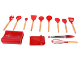 13Pcs Silicone Cooking Utensils Set Non Stick Spatula Shovel Wooden Handle Cooking Tools Set Kitchen V1294-YM0523-3118210305811