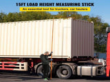 Load Height Measuring Stick, 15' Sturdy Fiberglass Truck Height Stick with Adjustable Pole, V952-GDSSCLGBD15FTKQS0V0