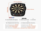 Electronic Board, 336mm Targetboard with 43 Games & 200 Variations for Up to 8 Players, 6 V952-DZFBB135INCHUNE2I001V9