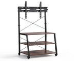 Artiss Mobile TV Stand 32-65 Inch TVs Mount 50kg with 3 MDF Shelves Lockable Wheels Adjustable Feet TV-MOUN-3T-WAL