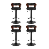 Artiss 4x Bar Stools Gas Lift Faux Leather BA-TW-8005-BKX4