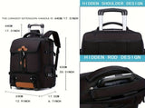 Travel Backpack With Wheels Convertible Backpack Rolling Backpack Australia - Black - Size Routine V1347-127-90232-BLK-ROUTINE