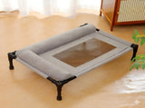 Elevated Pet Cot with Bolster Cushion, Portable Dog Bed for Indoor & Outdoor Use, Removable Washable V1341-ZY-UAKNPAFJ