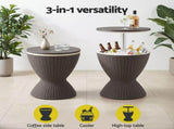 Gardeon Outdoor Bar Table Portable Ice Bucket Cooler 30L Adjustable Top Brown ODF-COOLER-R-BR