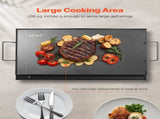 Carbon Steel Griddle, 24x16 inch Universal Flat Top Rectangular Plate, Gas Grill Griddle for BBQ V952-DCJPTG2416IN6RCEUV0