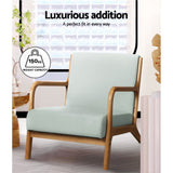 Artiss Armchair Fabric Grey Olive UPHO-C-ARM-5099-GY