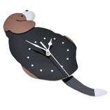 Wall Clock Self Adhesive Waterproof 3D Effect Silent Movement Dog Wall Clock with Tail for Window V1294-YM0523-3115220018211