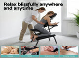 Zenses Portable Massage Chair Lightweight Folding Tattoo Lash Beauty Bed MT-CHR-40-BK