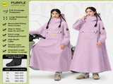 Purple Full Coverage & Extended Cycling Hooded Rain Poncho with Detachable Shoe Covers, 2XL Size V888-ELOSUNG52835