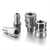 8PCS NPT 3/8 Inch Stainless Steel Male Female Quick Connector Kit Pressure Washer Adapters V1369-AZ3-W-12968