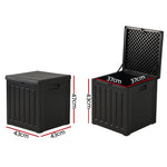 Gardeon Outdoor Storage Box 80L Container Lockable Garden Toy Tool Shed Black OSB-80-ABK