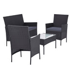 Gardeon 4 Seater Outdoor Sofa Set with Storage Cover Wicker Table Chair DarkGrey ODF-PATIO-17007-GR-AB-COVER