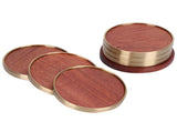 Wooden Tea Cup Mat Insulation Desktop Cup Pad Set with Base Tray Tea Ceremony AccessoriesRosewood V1294-YM0718-3118210009612