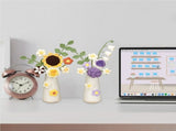 Simulation Woolen Flower Handmade Knitting Artificial Flower Crochet Knitted Flower with Ceramic V1294-YM0706-231120HL02-5