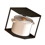 Kitchen Small Corner Shelf Rack Fan Shaped Space Saving Stable Carbon Steel Cookware Stand for Pots V1294-YM0710-3118230294212