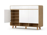 Artiss Shoe Rack Cabinet 25 Pairs Storage Cupboard Pine&White FUR-Y-SHOE120-WHWD-AB