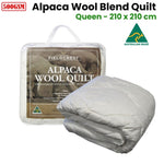 500GSM Alpaca Wool Blend Quilt Queen V442-ATX-QUILT-500GSMALPACABLEND-WHITE-QS