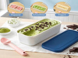 2L PP Plastic Cream Containers Sealed & Odor-Proof, Comes with Scoop, Perfect for Homemade V1369-AZ3-W-12030