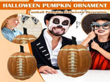 Football Themed Resin Pumpkin Statue, 11.8 Inch Realistic Fake Pumpkin Decor, Rustic Fall Table V1366-AZ2-W-24876