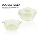 1 Set Fruit Washer Strainer Bowl Light Green Dual Use Plastic Vegetable Washing Basket for V1192-AZ-W-29166