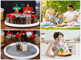 Multifunctional Grey Rotating Stand for Kitchen Countertop Organizing Spices and Condiments V1366-AZ2-W-18245