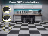 Giantz Garage Floor Tiles Interlocking PP Flooring 25PCS 30x30cm Black GFT-30X30-25P-BK