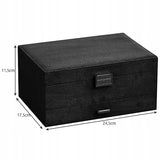 Black Jewelry Box with Key Lock and Multiple Compartments Blackyux V1188-YU108C-06545-1
