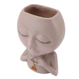 Face Planter Pot Multipurpose Resin Cute Girl Heads Succulent Flowerpot with Drainage Hole for V1294-YM0901-3111240041511