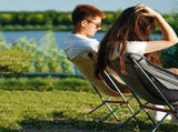 1 Lightweight Folding Camping Chair with Carry Bag, Padded Collapsible Sun Chair in Aluminum, Black V1188-MS-325-1278