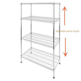 Wire Storage Rack 90x45cm Chrome Shelving with Fixed Legs V63-841421