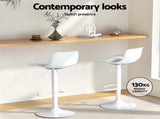 4x Artiss Bar Stools Kitchen Swivel Gas Lift Stool Leather Dining Chairs White BA-KJ-GL-BPP-SPU-WHX4