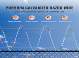 Razors, 246 ft Razor Barbed, 5 Rolls Razor Fencing Razor Fence, Razor Ribbon Barbed V952-JSSWDPCS250YXWEIKV0