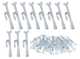 Stainless Steel Slip-On Drapery Hooks, 80 Pcs, Metal Curtain Pleat Hooks, Silver Finish V1366-AZ2-W-14531