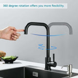 Kitchen Faucet 7-Shaped Kitchen Faucet in 304 Steel Kitchen Faucet 360 Swivel with Removable Aerator V1189-LC-LY-00041