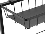 Under Sink Storage Rack 2 Tier Pull Out Cabinet Organizer Metal Shelf for Kitchen and Bathroom Black V1294-YM0901-3118250133211