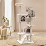 i.Pet Cat Tree 134cm Tower Scratching Post Scratcher Wood Condo House Bed Beige PET-CAT-801F-BE